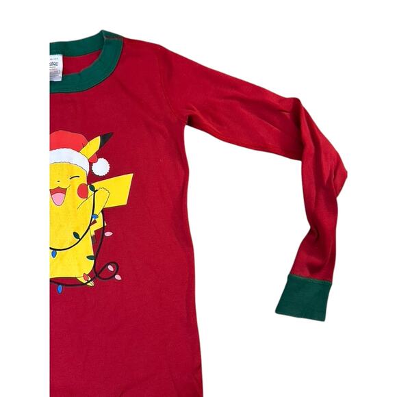 Hanna Andersson X Pokemon Red & Green PIKACHU Pajama Top Youth Size 8 - Picture 4 of 6
